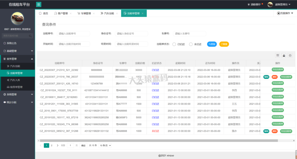 图片[4]-基于ssm框架的在线租车平台-大头猿源码