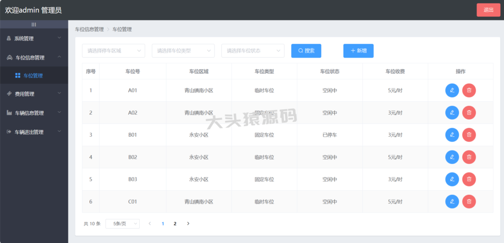 图片[4]-基于springBoot+Vue的停车管理系统-大头猿源码
