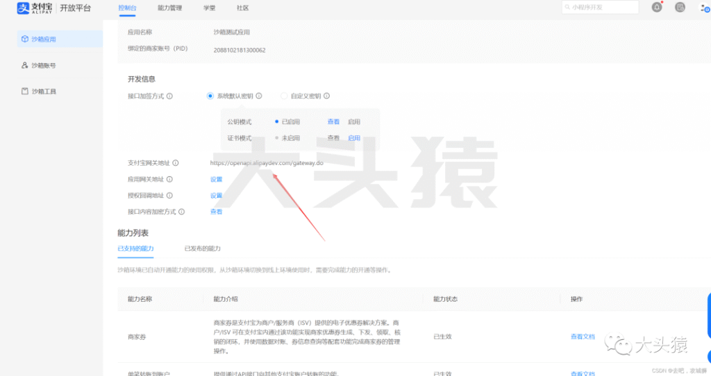 图片[11]-手把手教你如何在自己的项目中引入支付宝支付-大头猿源码